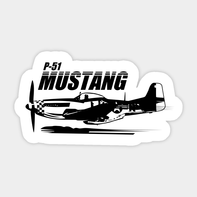 P-51 Mustang Sticker by Tailgunnerstudios